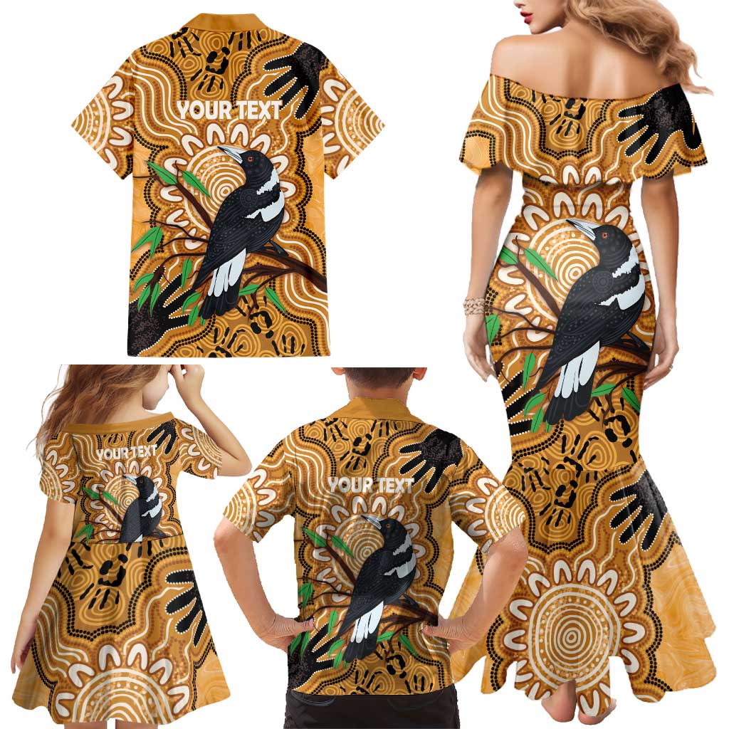 Personalised Australia Magpie NAIDOC Week 2026 Family Matching Mermaid Dress and Hawaiian Shirt 50 Years of Deadly Aboriginal Art