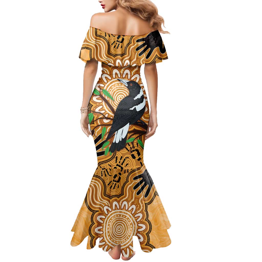 Personalised Australia Magpie NAIDOC Week 2026 Family Matching Mermaid Dress and Hawaiian Shirt 50 Years of Deadly Aboriginal Art