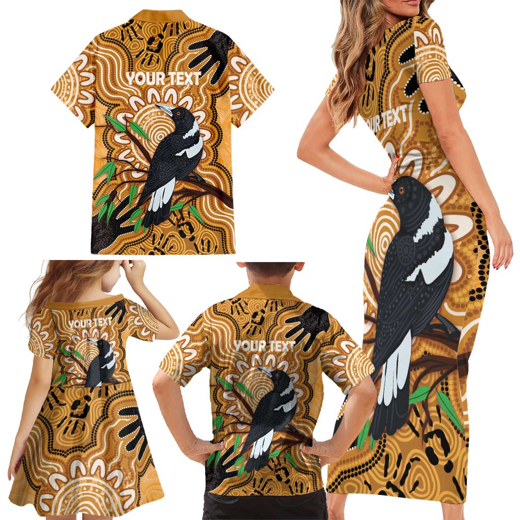 Personalised Australia Magpie NAIDOC Week 2026 Family Matching Short Sleeve Bodycon Dress and Hawaiian Shirt 50 Years of Deadly Aboriginal Art