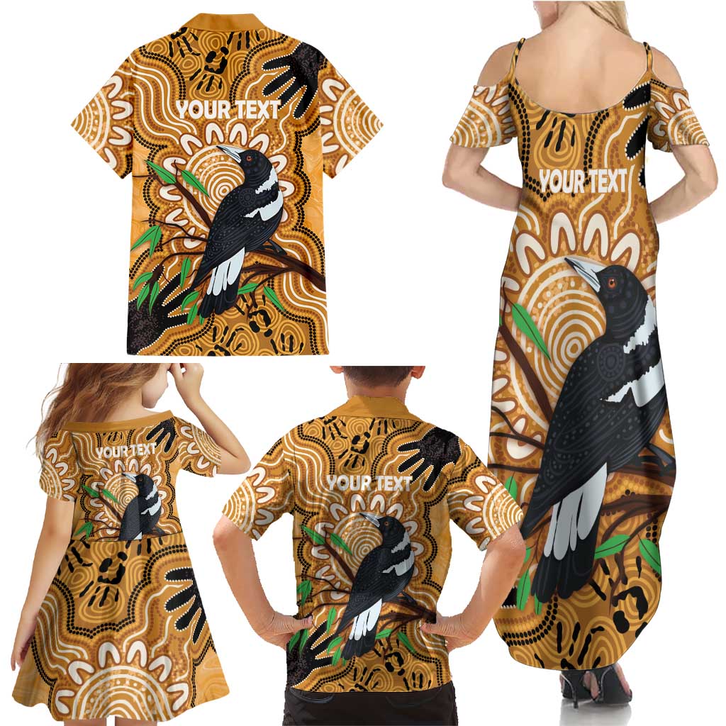 Personalised Australia Magpie NAIDOC Week 2026 Family Matching Summer Maxi Dress and Hawaiian Shirt 50 Years of Deadly Aboriginal Art