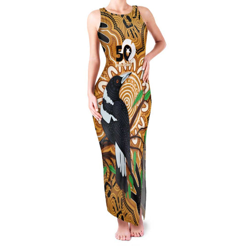 Personalised Australia Magpie NAIDOC Week 2026 Family Matching Tank Maxi Dress and Hawaiian Shirt 50 Years of Deadly Aboriginal Art