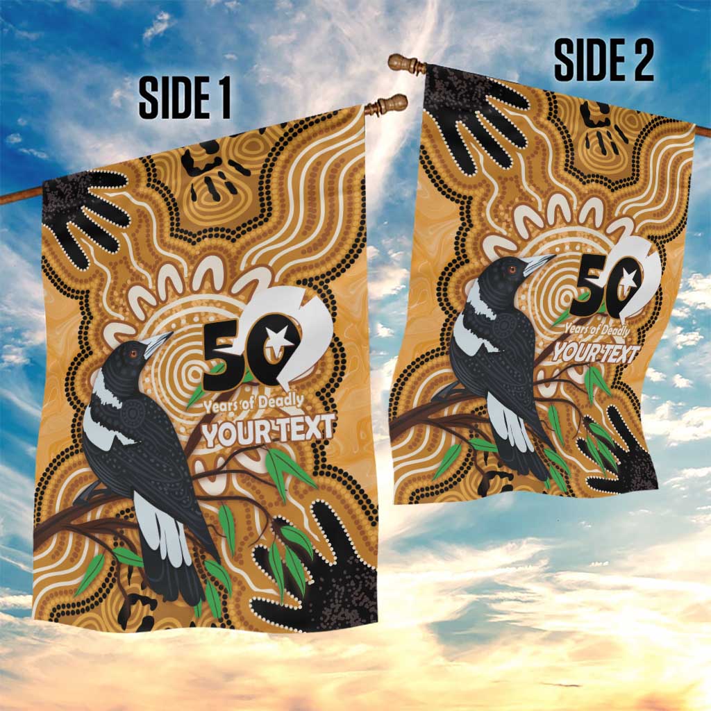 Personalised Australia Magpie NAIDOC Week 2026 Garden Flag 50 Years of Deadly Aboriginal Art