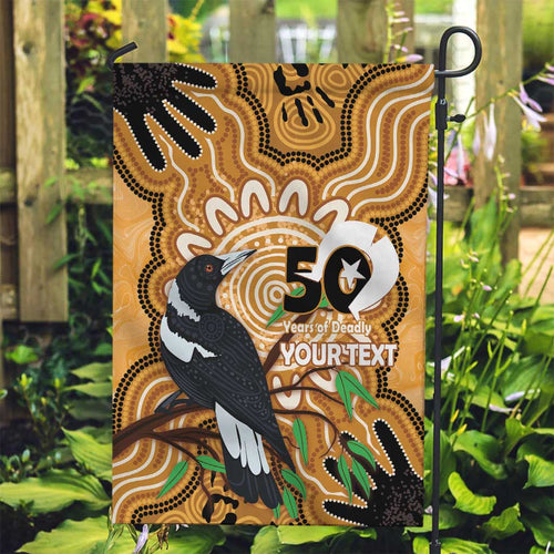 Personalised Australia Magpie NAIDOC Week 2026 Garden Flag 50 Years of Deadly Aboriginal Art