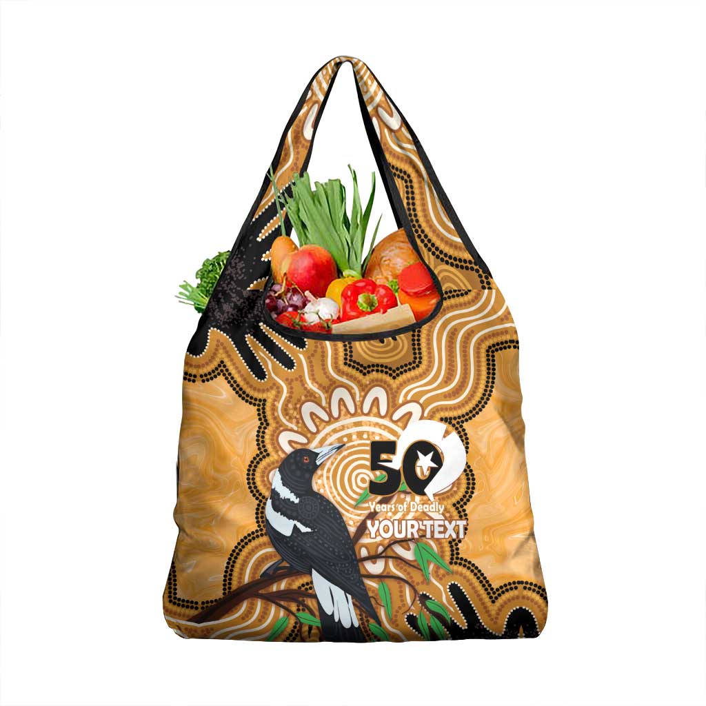 Personalised Australia Magpie NAIDOC Week 2026 Grocery Bag 50 Years of Deadly Aboriginal Art