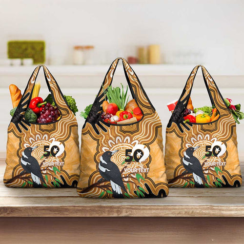 Personalised Australia Magpie NAIDOC Week 2026 Grocery Bag 50 Years of Deadly Aboriginal Art