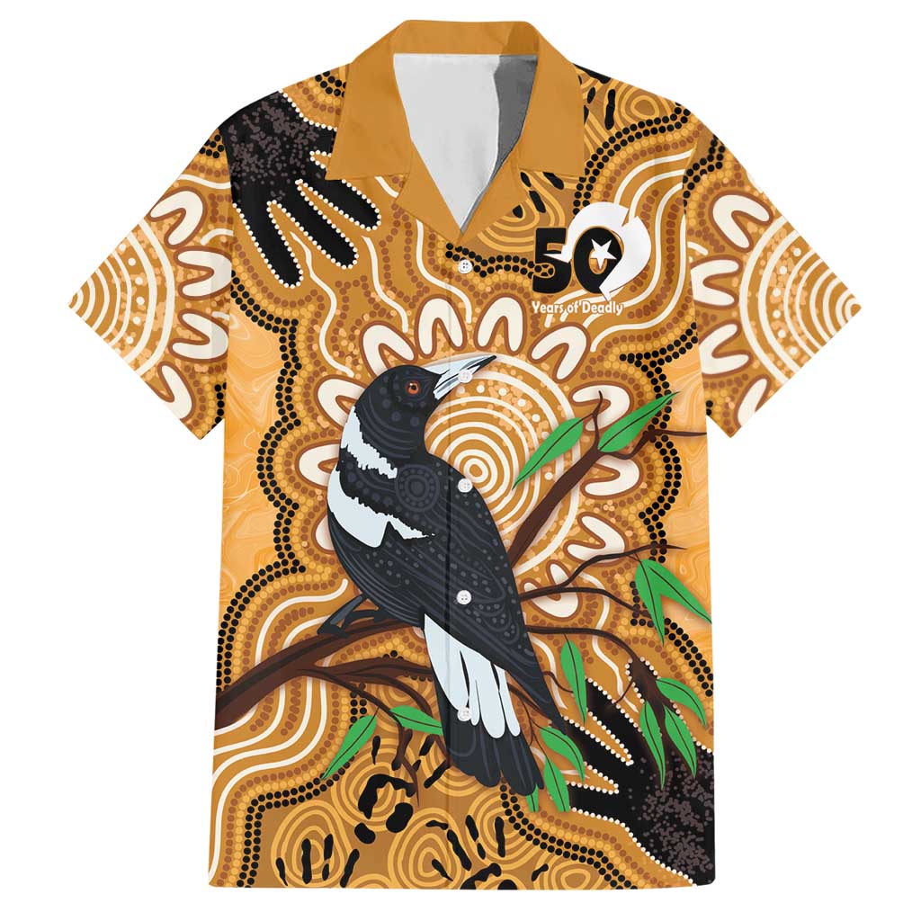 Personalised Australia Magpie NAIDOC Week 2026 Hawaiian Shirt 50 Years of Deadly Aboriginal Art