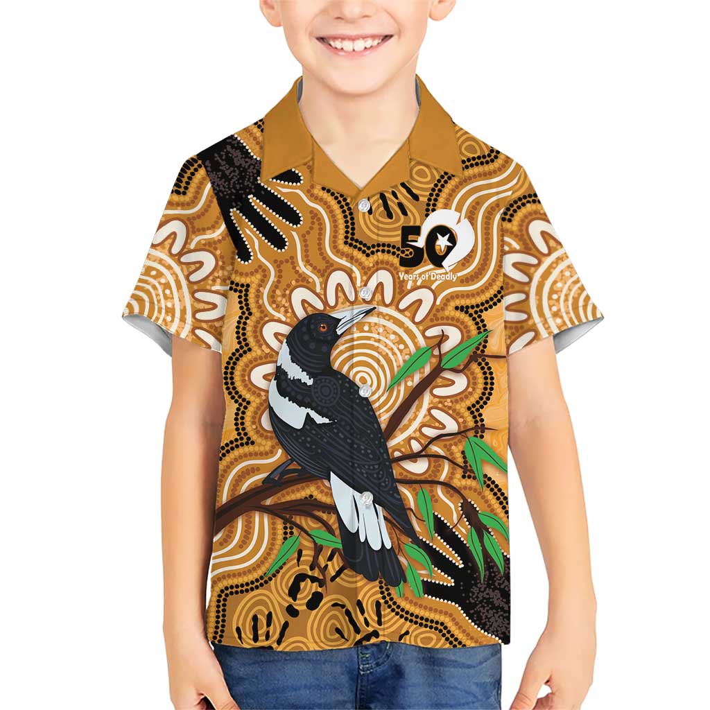 Personalised Australia Magpie NAIDOC Week 2026 Hawaiian Shirt 50 Years of Deadly Aboriginal Art