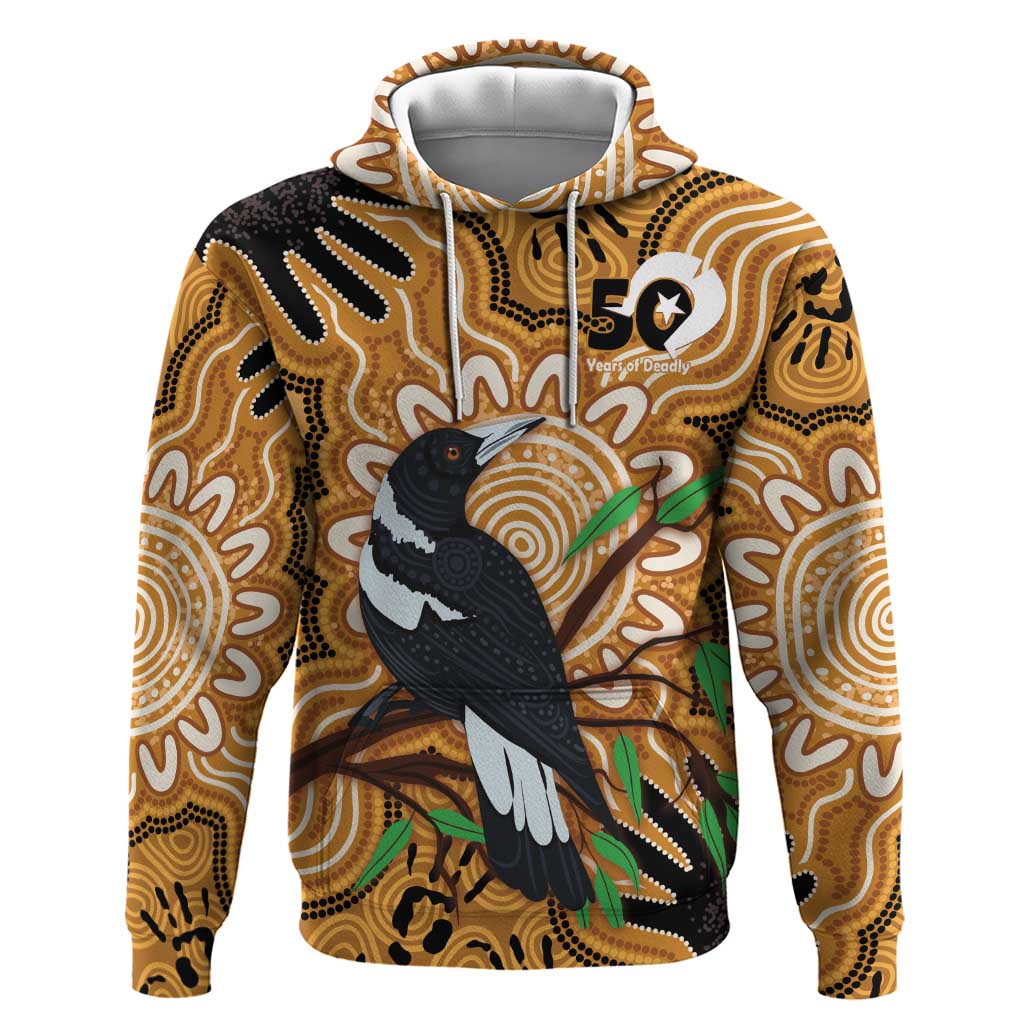 Personalised Australia Magpie NAIDOC Week 2026 Hoodie 50 Years of Deadly Aboriginal Art