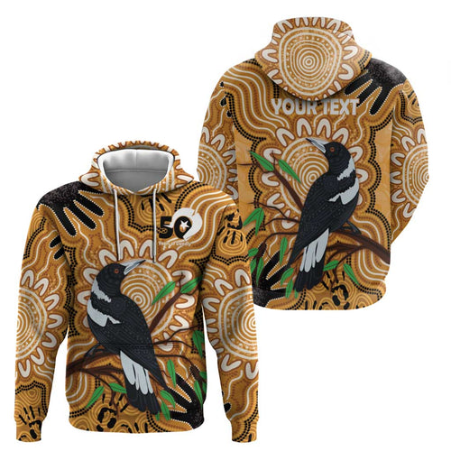 Personalised Australia Magpie NAIDOC Week 2026 Hoodie 50 Years of Deadly Aboriginal Art