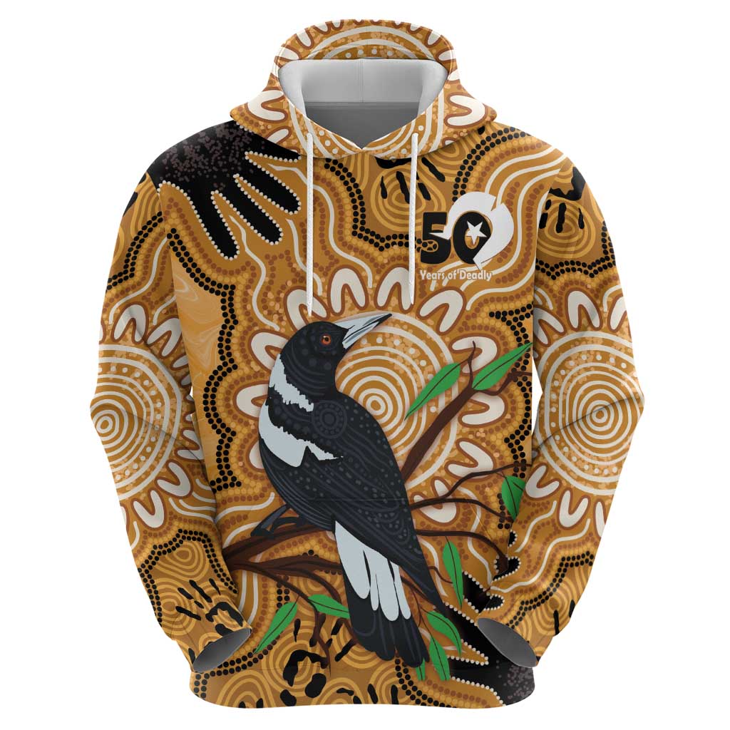 Personalised Australia Magpie NAIDOC Week 2026 Hoodie 50 Years of Deadly Aboriginal Art