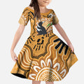 Personalised Australia Magpie NAIDOC Week 2026 Kid Short Sleeve Dress 50 Years of Deadly Aboriginal Art