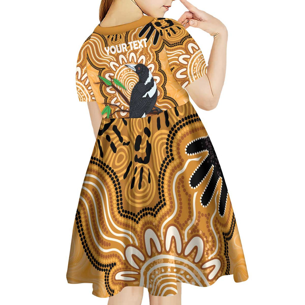 Personalised Australia Magpie NAIDOC Week 2026 Kid Short Sleeve Dress 50 Years of Deadly Aboriginal Art