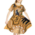 Personalised Australia Magpie NAIDOC Week 2026 Kid Short Sleeve Dress 50 Years of Deadly Aboriginal Art