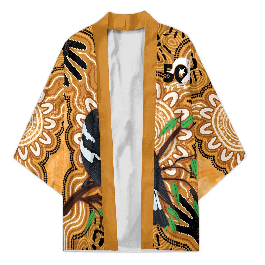 Personalised Australia Magpie NAIDOC Week 2026 Kimono 50 Years of Deadly Aboriginal Art