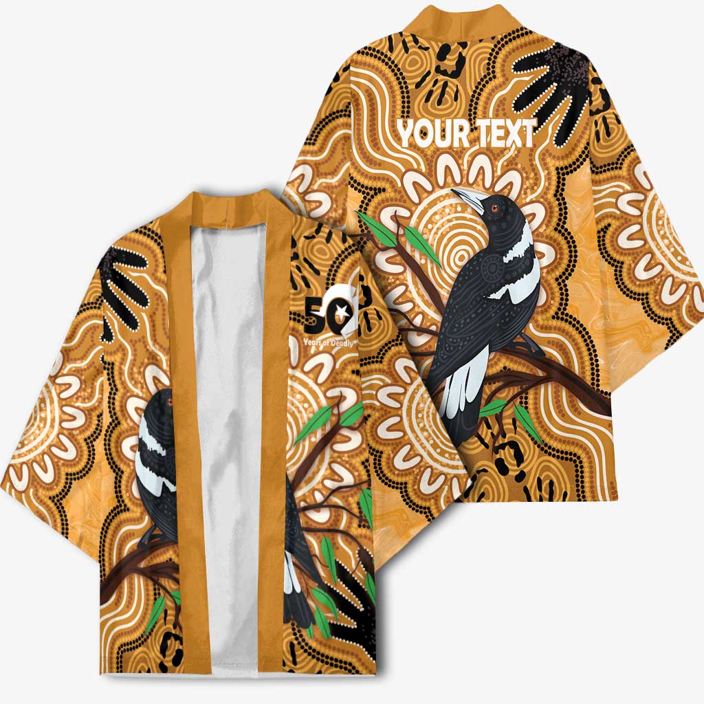 Personalised Australia Magpie NAIDOC Week 2026 Kimono 50 Years of Deadly Aboriginal Art