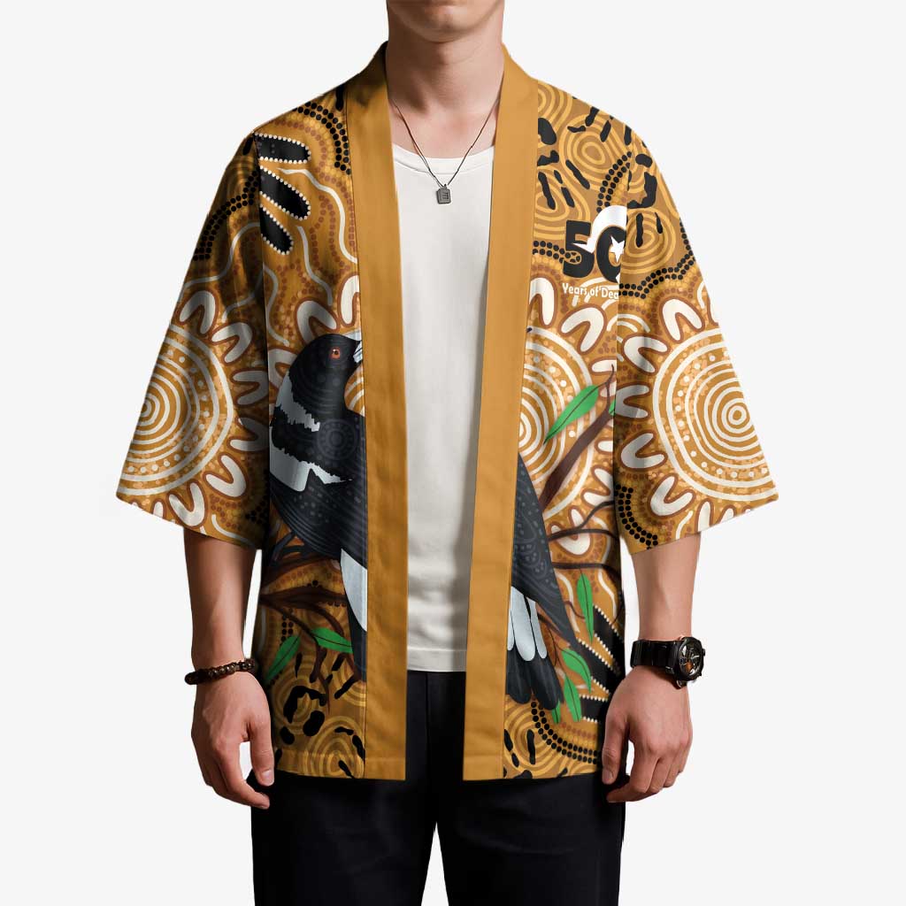 Personalised Australia Magpie NAIDOC Week 2026 Kimono 50 Years of Deadly Aboriginal Art