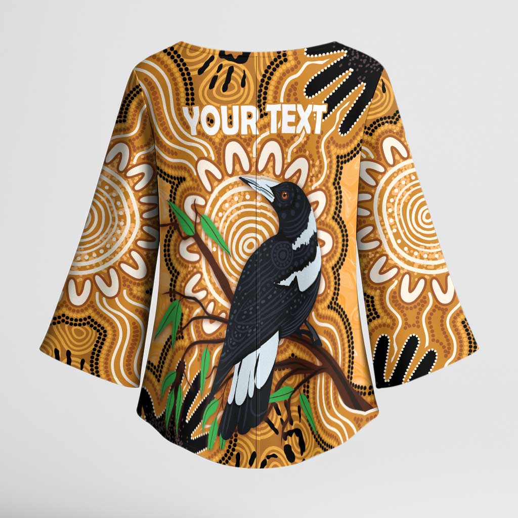 Personalised Australia Magpie NAIDOC Week 2026 Kimono Sleeve Blouse 50 Years of Deadly Aboriginal Art