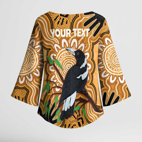 Personalised Australia Magpie NAIDOC Week 2026 Kimono Sleeve Blouse 50 Years of Deadly Aboriginal Art
