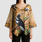 Personalised Australia Magpie NAIDOC Week 2026 Kimono Sleeve Blouse 50 Years of Deadly Aboriginal Art