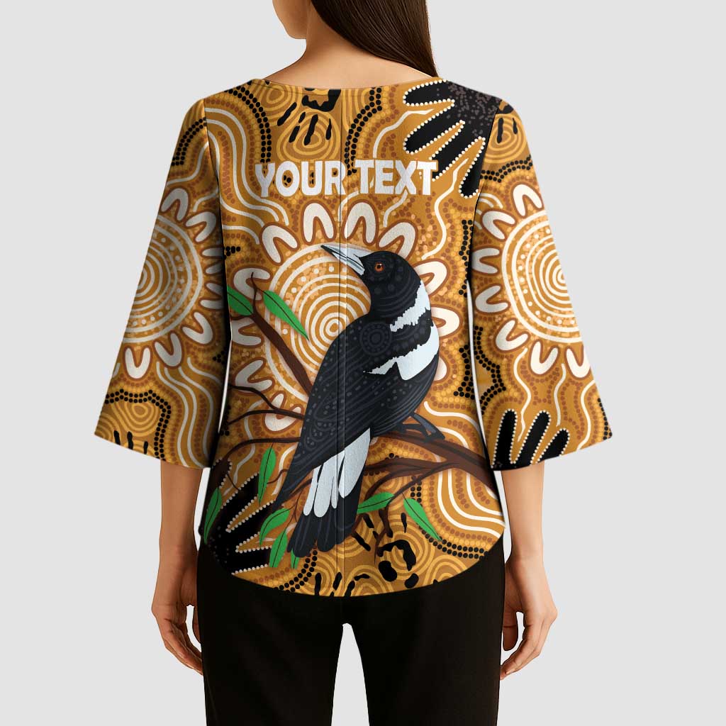 Personalised Australia Magpie NAIDOC Week 2026 Kimono Sleeve Blouse 50 Years of Deadly Aboriginal Art