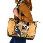 Personalised Australia Magpie NAIDOC Week 2026 Leather Tote Bag 50 Years of Deadly Aboriginal Art