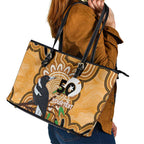 Personalised Australia Magpie NAIDOC Week 2026 Leather Tote Bag 50 Years of Deadly Aboriginal Art
