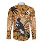 Personalised Australia Magpie NAIDOC Week 2026 Long Sleeve Button Shirt 50 Years of Deadly Aboriginal Art