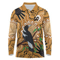 Personalised Australia Magpie NAIDOC Week 2026 Long Sleeve Polo Shirt 50 Years of Deadly Aboriginal Art