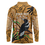 Personalised Australia Magpie NAIDOC Week 2026 Long Sleeve Polo Shirt 50 Years of Deadly Aboriginal Art