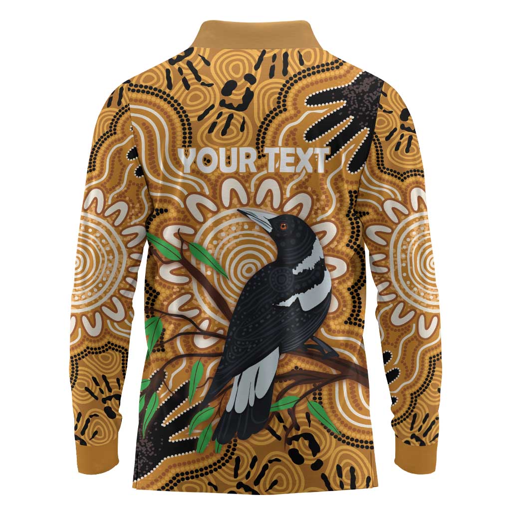 Personalised Australia Magpie NAIDOC Week 2026 Long Sleeve Polo Shirt 50 Years of Deadly Aboriginal Art