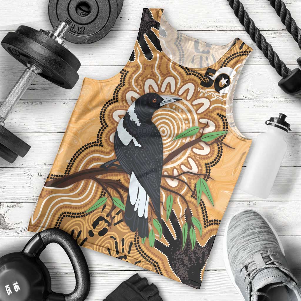 Personalised Australia Magpie NAIDOC Week 2026 Men Tank Top 50 Years of Deadly Aboriginal Art