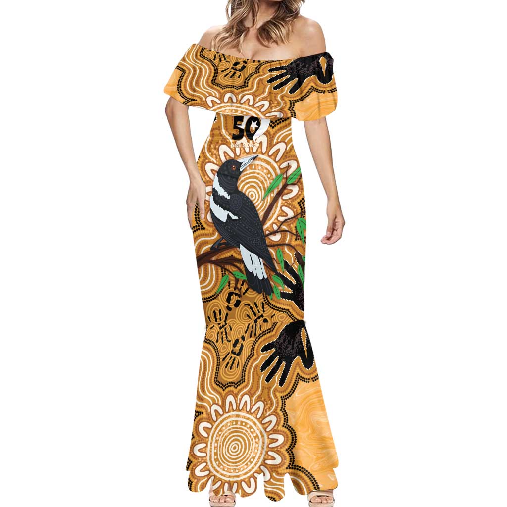 Personalised Australia Magpie NAIDOC Week 2026 Mermaid Dress 50 Years of Deadly Aboriginal Art