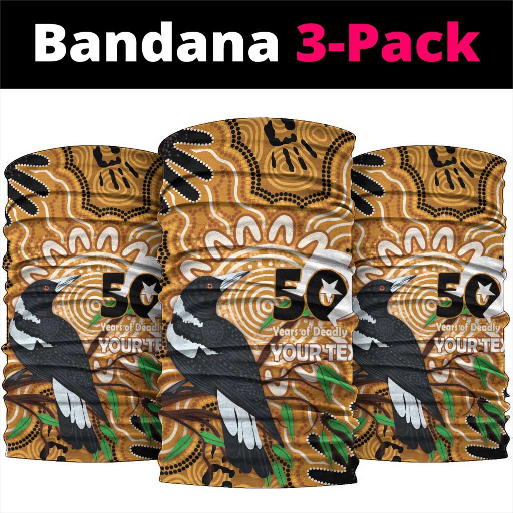 Personalised Australia Magpie NAIDOC Week 2026 Neck Gaiter 50 Years of Deadly Aboriginal Art