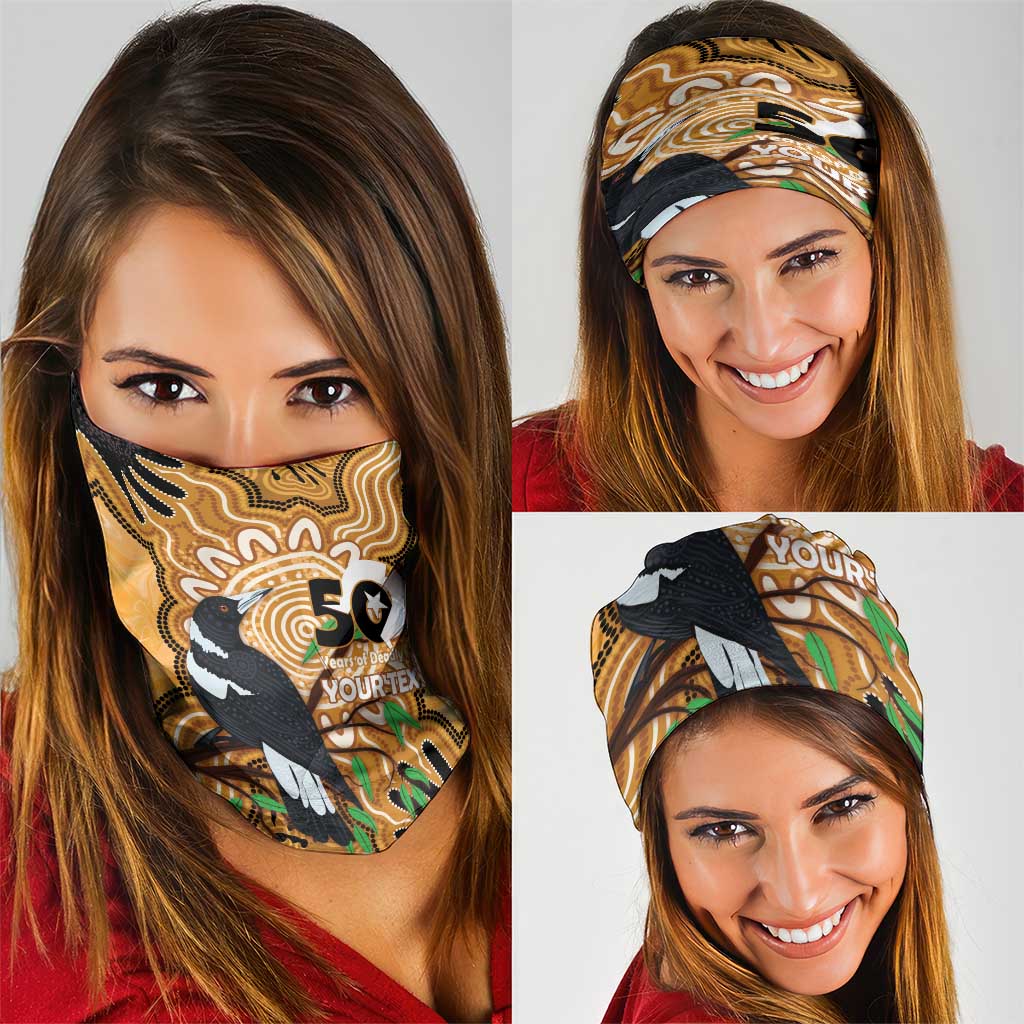 Personalised Australia Magpie NAIDOC Week 2026 Neck Gaiter 50 Years of Deadly Aboriginal Art