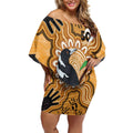 Personalised Australia Magpie NAIDOC Week 2026 Off Shoulder Short Dress 50 Years of Deadly Aboriginal Art