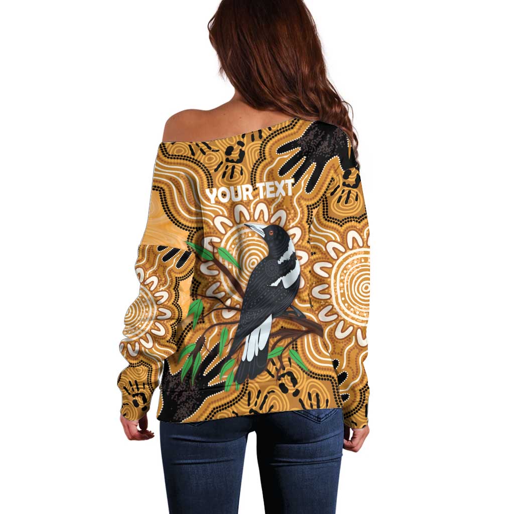 Personalised Australia Magpie NAIDOC Week 2026 Off Shoulder Sweater 50 Years of Deadly Aboriginal Art