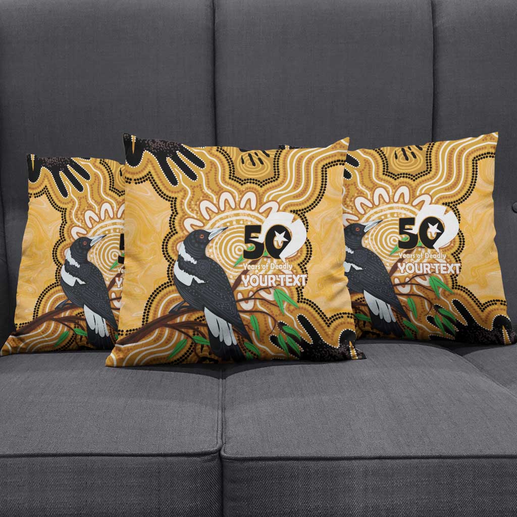 Personalised Australia Magpie NAIDOC Week 2026 Pillow Cover 50 Years of Deadly Aboriginal Art