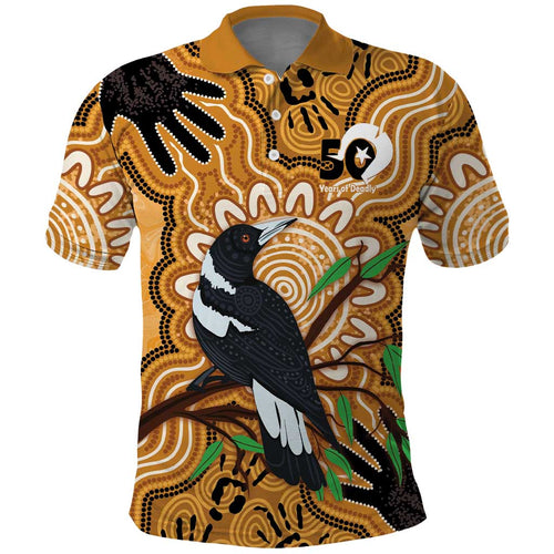 Personalised Australia Magpie NAIDOC Week 2026 Polo Shirt 50 Years of Deadly Aboriginal Art