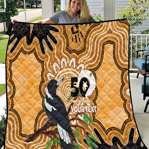 Personalised Australia Magpie NAIDOC Week 2026 Quilt 50 Years of Deadly Aboriginal Art