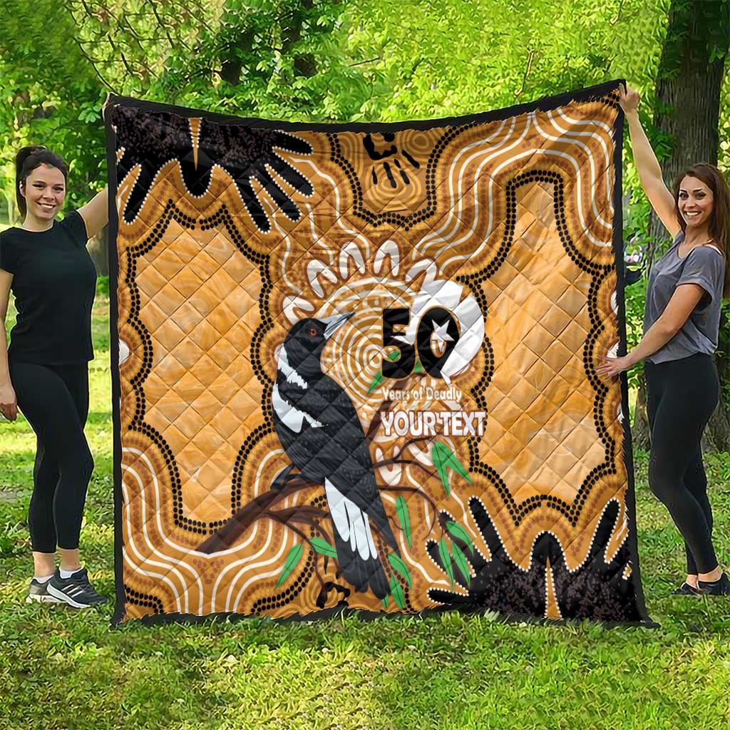 Personalised Australia Magpie NAIDOC Week 2026 Quilt 50 Years of Deadly Aboriginal Art