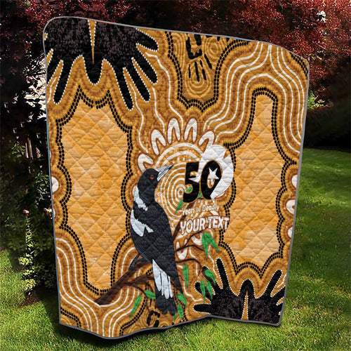 Personalised Australia Magpie NAIDOC Week 2026 Quilt 50 Years of Deadly Aboriginal Art