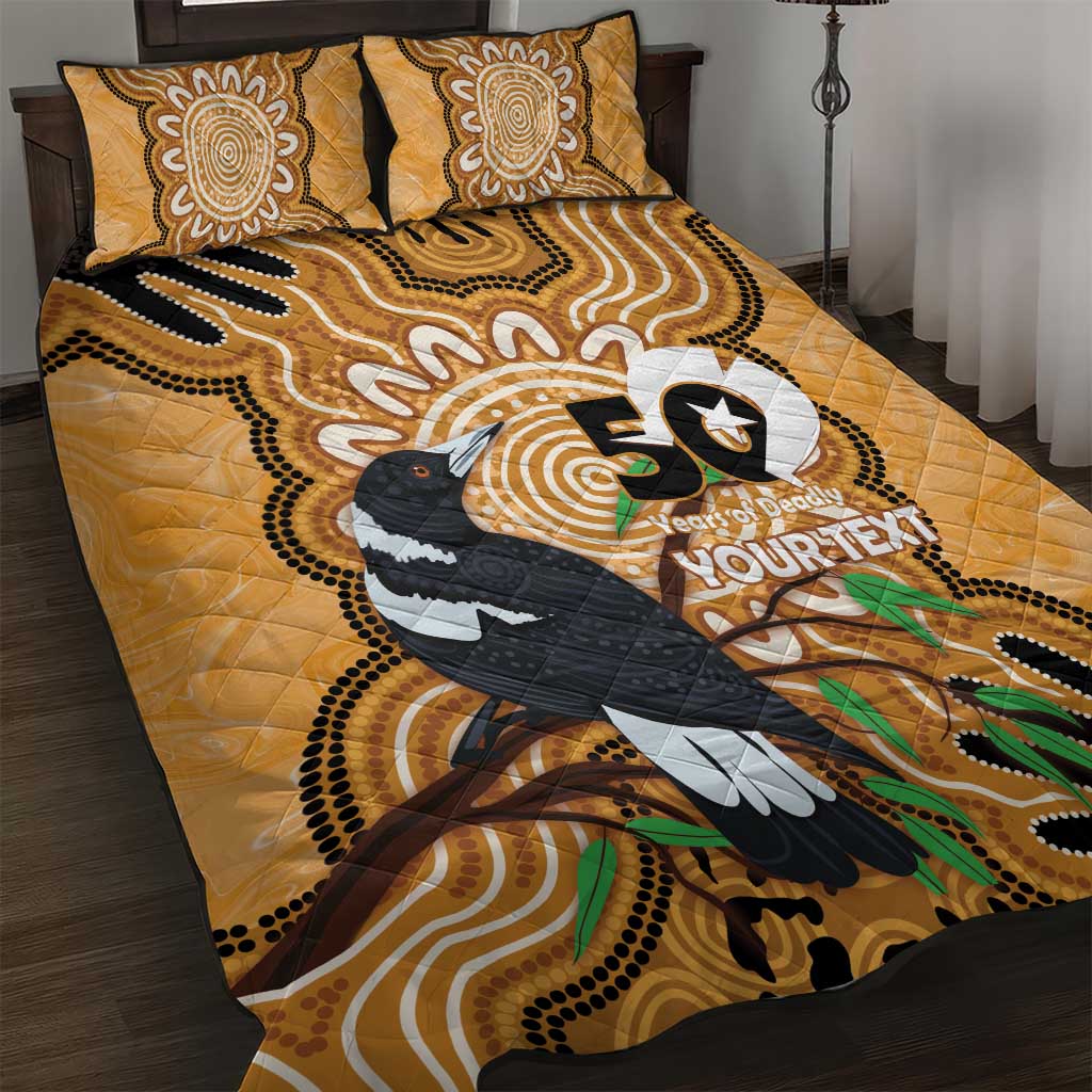 Personalised Australia Magpie NAIDOC Week 2026 Quilt Bed Set 50 Years of Deadly Aboriginal Art