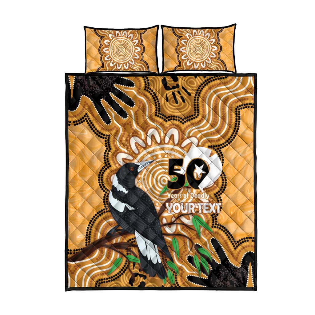 Personalised Australia Magpie NAIDOC Week 2026 Quilt Bed Set 50 Years of Deadly Aboriginal Art