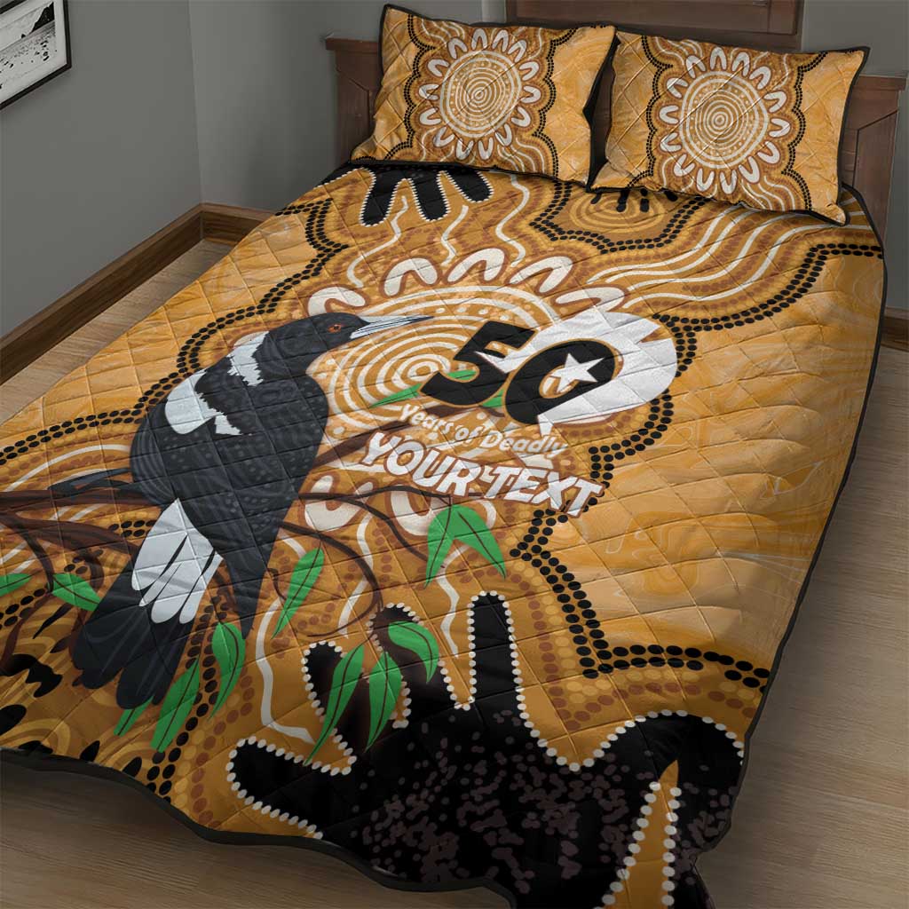 Personalised Australia Magpie NAIDOC Week 2026 Quilt Bed Set 50 Years of Deadly Aboriginal Art