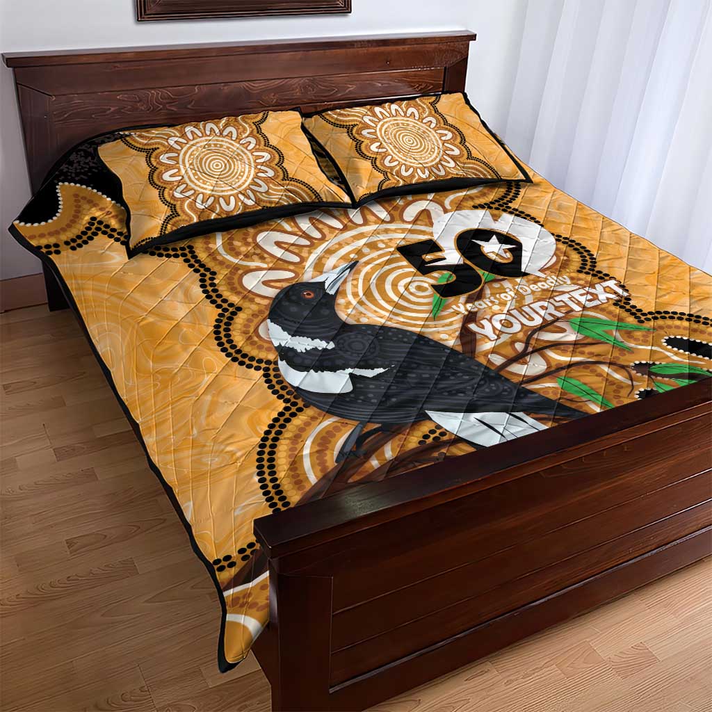 Personalised Australia Magpie NAIDOC Week 2026 Quilt Bed Set 50 Years of Deadly Aboriginal Art