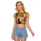 Personalised Australia Magpie NAIDOC Week 2026 Raglan Cropped T Shirt 50 Years of Deadly Aboriginal Art