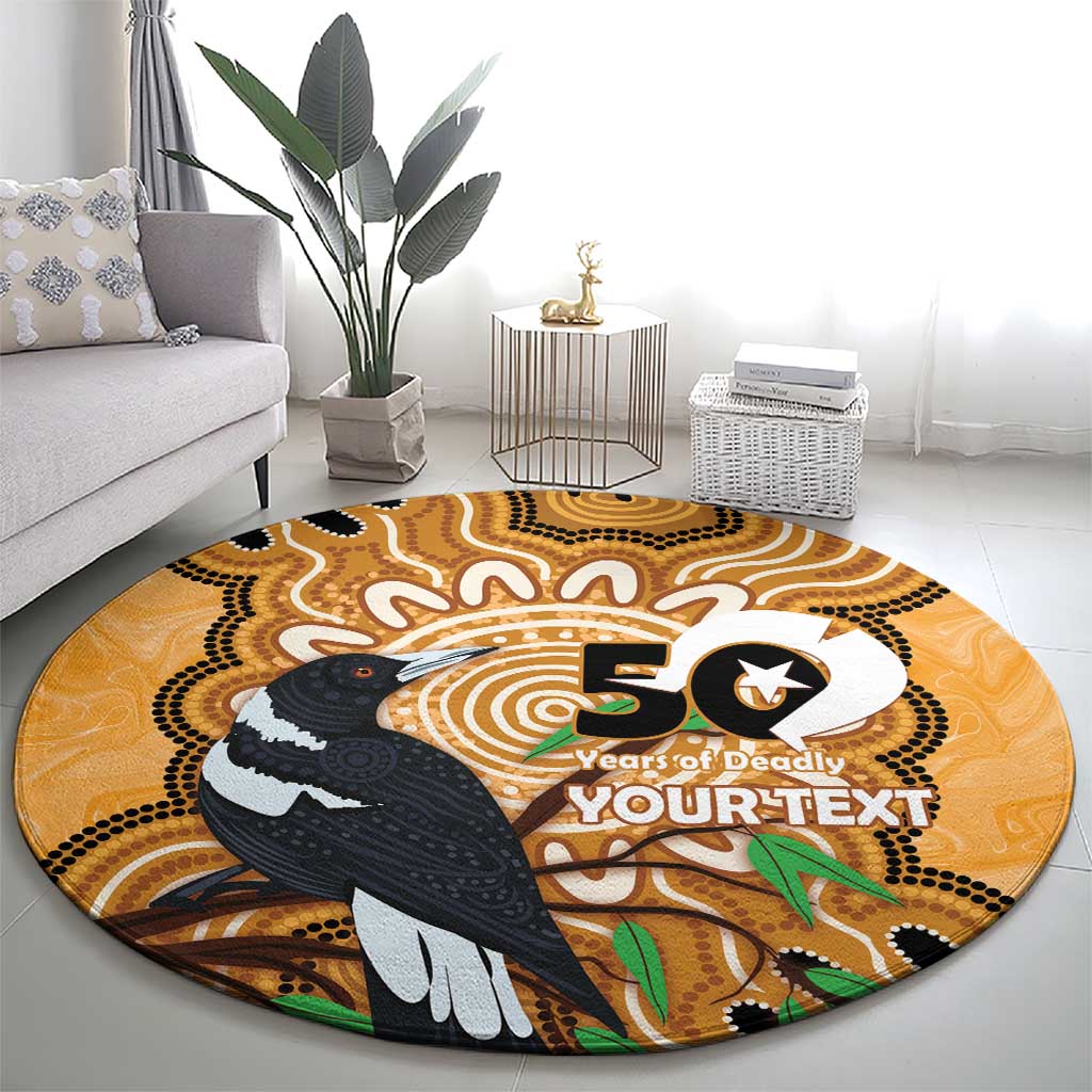 Personalised Australia Magpie NAIDOC Week 2026 Round Carpet 50 Years of Deadly Aboriginal Art
