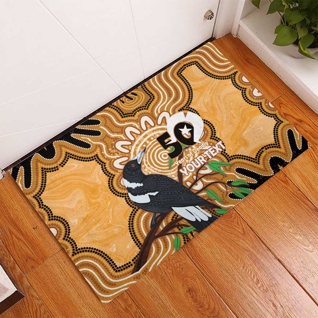 Personalised Australia Magpie NAIDOC Week 2026 Rubber Doormat 50 Years of Deadly Aboriginal Art