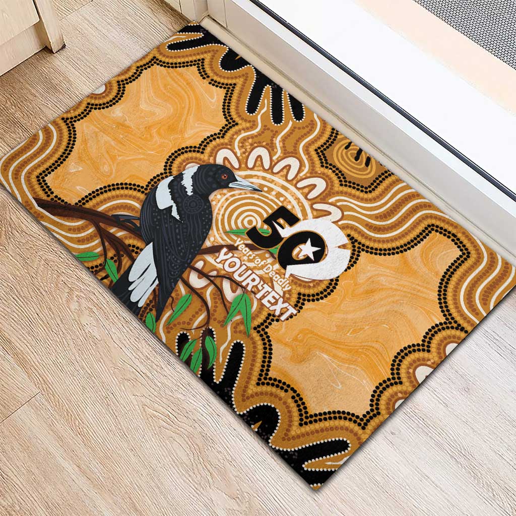 Personalised Australia Magpie NAIDOC Week 2026 Rubber Doormat 50 Years of Deadly Aboriginal Art