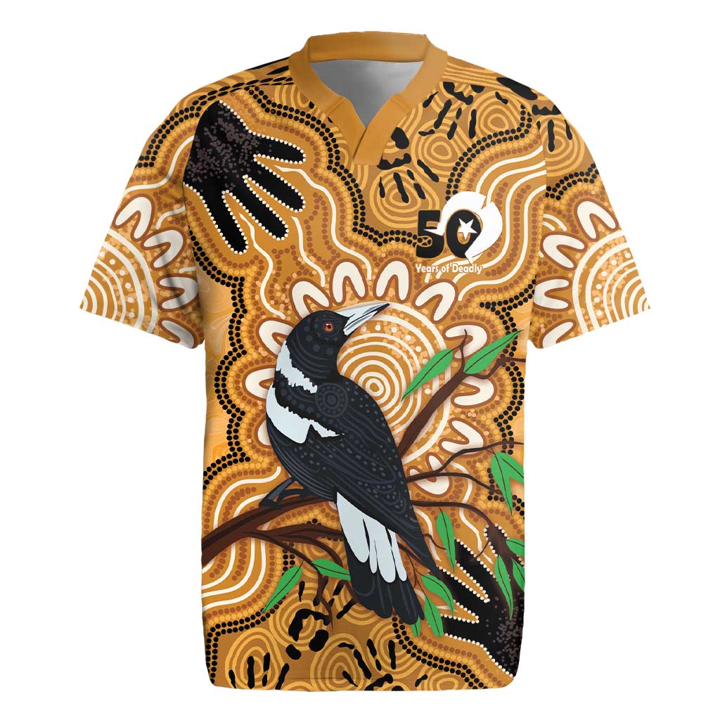Personalised Australia Magpie NAIDOC Week 2026 Rugby Jersey 50 Years of Deadly Aboriginal Art